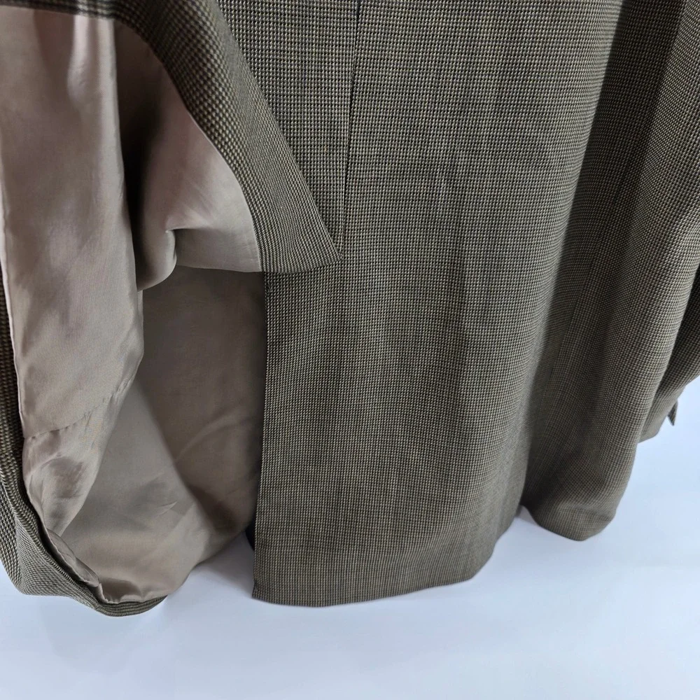 Lauren Ralph Lauren Blazer Mens Wool Micro Houndstooth Tan Olive 50L